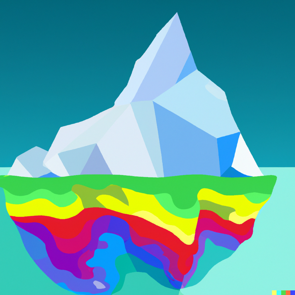 An image of an iceberg, representing masking