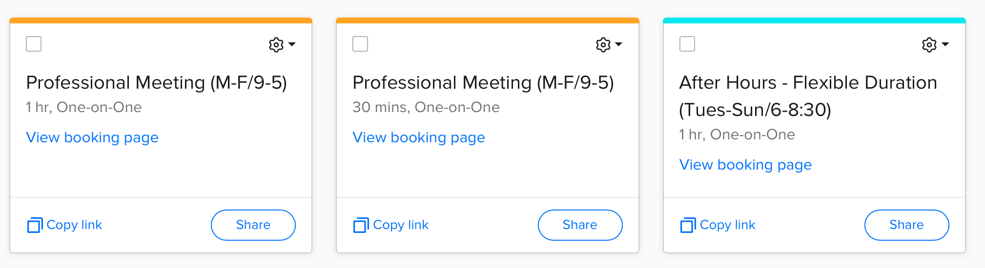 Displays Calendly event types you could have